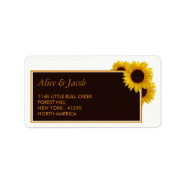 Rustic Land Solblommor - Blommigt Bröllop Adressetikett