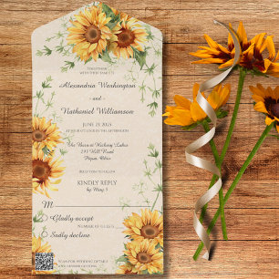 Rustic Land Solblommor med QR-kod