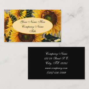 Rustic Land solblommor på Barnboard Print" Visitkort
