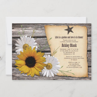 Rustic Land Solros Daisy Möhippa Inbjudningar