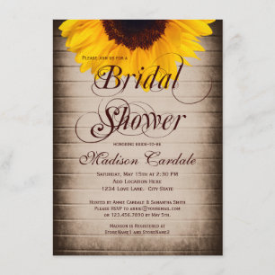 Rustic Land Solros Inbjudningskort för möhippa