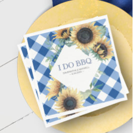 Rustic Land Solros och Blue Gingham I Do BBQ Pappersservett