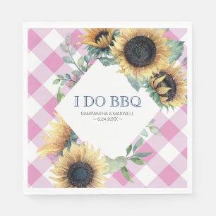 Rustic Land Solros och Rosa Gingham I Do BBQ Pappersservett