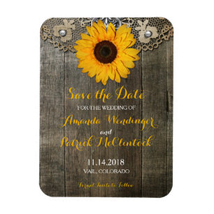 Rustic Land Solros Spara datum magneter