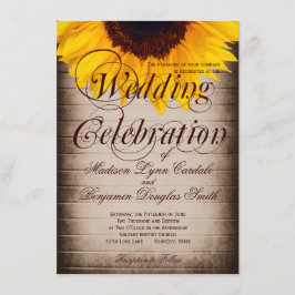 Rustic Land Solrosbröllop - inbjudningar