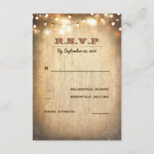 Rustic Land String Ljus Bröllop OSA Cards
