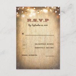 Rustic Land String Ljus Bröllop OSA Cards Kort
