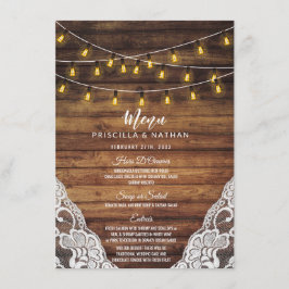 Rustic Land String Ljus Wood Snöre Bröllop Meny
