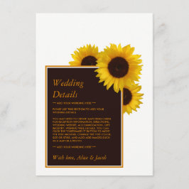 Rustic Land Sunwers - Blommigt Bröllop Detail Tilläggskort