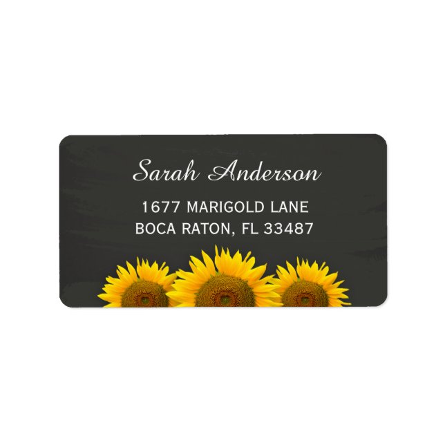 Rustic Land Sunwers Classy Chalkboard Adressetikett (Framsidan)