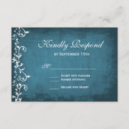 Rustic Land Swirls Blue Bröllop OSA Card Kort