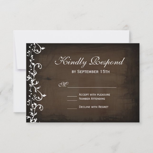 Rustic Land Swirls Brown Bröllop OSA Card (Framsida)
