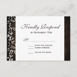 Rustic Land Swirls Brown Bröllop OSA Card Kort