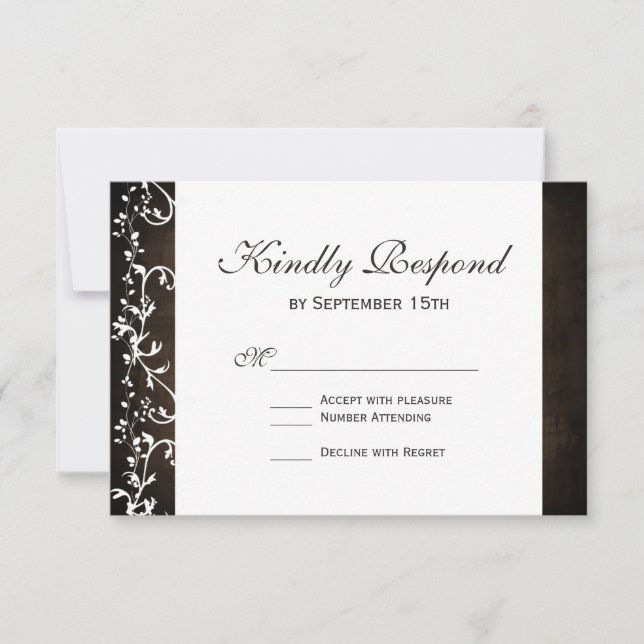 Rustic Land Swirls Brown Bröllop OSA Card Kort (Framsida)
