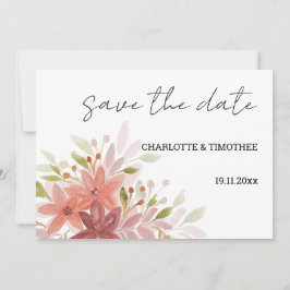 Rustic Land Terracotta Blommigt Art Spara Datumet