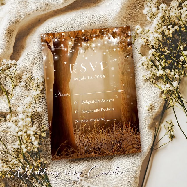 Rustic Land Träd String Ljus OSA kort (Skapare uppladdad)