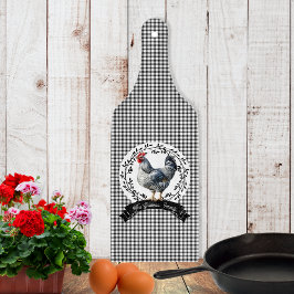 Rustic Land Tupp Chicken BW Gingham Checks