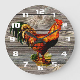 Rustic Land Tupp Kitchen Stor Klocka