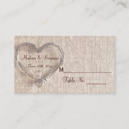 Rustic Land Twine Heart Bröllop PlaceCard Placeringskort