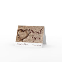 Rustic Land Twine Heart Bröllop tackkort