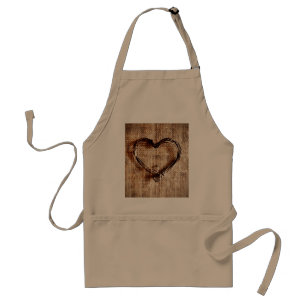 Rustic Land Twine Heart on Burlap Skriv ut Förkläde