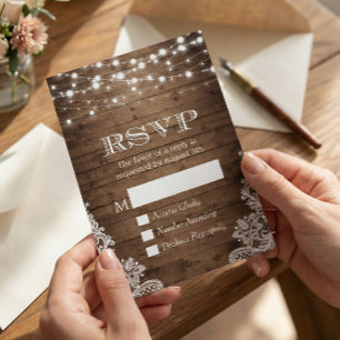 Rustic Land Twinkle Ljus Snöre Barn Wood OSA Kort