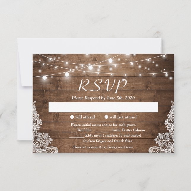 Rustic Land Twinkle Ljus Snöre Barn Wood OSA Kort (Framsida)