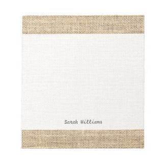 Rustic Land Vintage Burlap Anteckningsblock