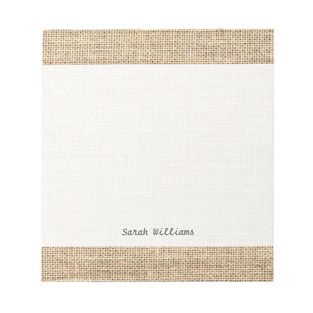 Rustic Land Vintage Burlap Anteckningsblock (Framsida)