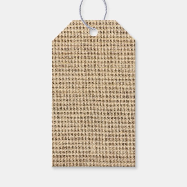Rustic Land Vintage Burlap Presentetikett (Framsidan)