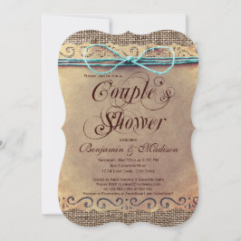Rustic Land Vintage Couples Shower-inbjudningar Inbjudningar
