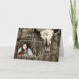 Rustic Land Western Bull Cow Skull Studenten Meddelande