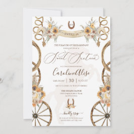 Rustic Land Western Solrosboho Sweet 16 Inbjudningar