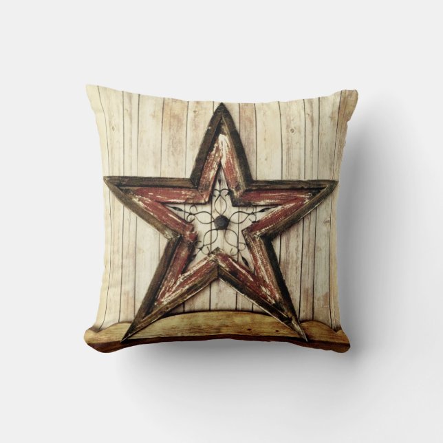Rustic Land Western Star Barn Wood Dekorativ kudde (Framsida)
