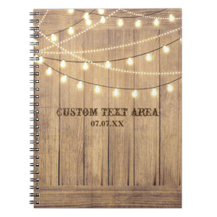 Rustic Land Western Wood & Ljus Journal Anteckningsbok Med Spiral