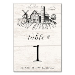 Rustic Land Westerna Barn Bröllop Bordsnummer