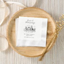 Rustic Land Westerna Barn Bröllop Cocktail Pappersservett