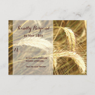 Rustic Land Wheat Fält Farm Bröllop OSA Card Kort