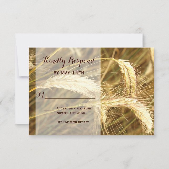 Rustic Land Wheat Fält Farm Bröllop OSA Card Kort (Framsida)