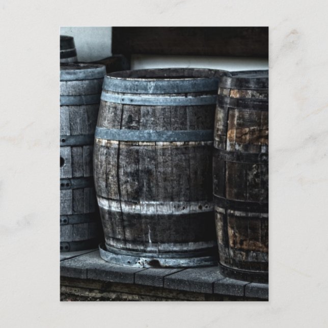 Rustic Land Whiskey Barrels Vykort (Framsida)