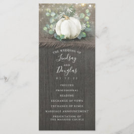 Rustic Land White Pumpkin Bröllopsprogram Program