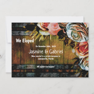 Rustic Land Wood Blommigt Bröllop Elopement Meddelande