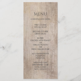 Rustic Land Wood Bröllop Meny