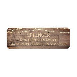 Rustic Land Wood Fairy String Ljus Returadress Etikett