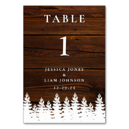 Rustic Land Wood Fall Autumn Winter Wedding Bordsnummer