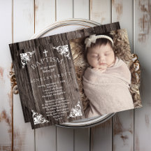 Rustic Land Wood Flicka Photo Baptism