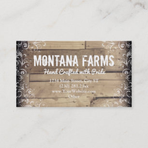 Rustic Land Wood Flourish Affärskort Visitkort