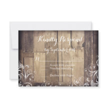 Rustic Land Wood Flourish Bröllop OSA Card