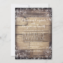 Rustic Land Wood Flourish Wedding bjudits in Inbjudningar