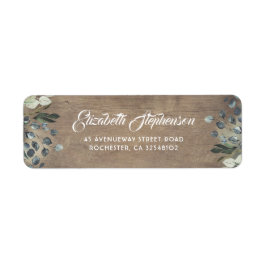 Rustic Land Wood Greenery Returadress Etikett